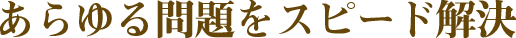 あらゆる問題をスピード解決